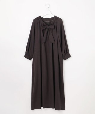 自由区 L 【SHIHOさん着用】TWドレープツイル3WAYボウタイ ワンピース ダークブラウン