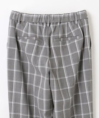 ANY 【洗濯機可/ストレッチ/ウエストゴム/裏起毛】マルチファンクションストレッチチェックテーパードパンツ グレーチェック