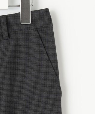 J.PRESS LADIES 【洗える】T/Rアルガンシルク チェック テーパード パンツ ライトグレー系3