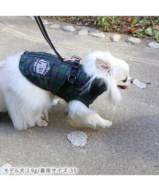 PET PARADISE J.PRESS アウター ハーネスベスト 《チェック柄》 小型犬 緑