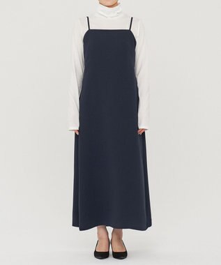 uncrave 【防シワ・洗濯機洗い可】ウォッシャブルダブルクロス キャミワンピース（uncrave STANDARD） ネイビー