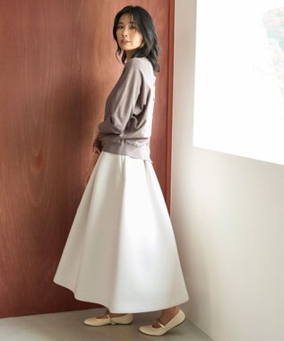 UNFILO L 【VERY×UNFILOコラボ】BEAUTY FORM JERSEY+ ボリューム フレアスカート グレージュ