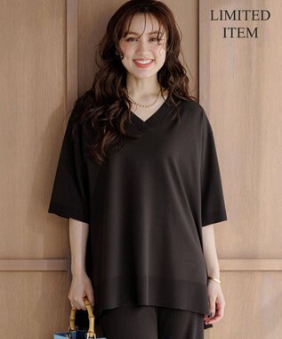 23区 L 【先行予約/WEB&一部店舗限定カラーあり/Lサイズ限定】レーヨンポリエステルストレッチ Vネック ニット