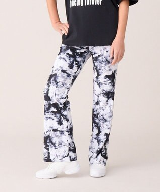 Chacott モノクロプリントブーツカットパンツ ブラックＰＴ