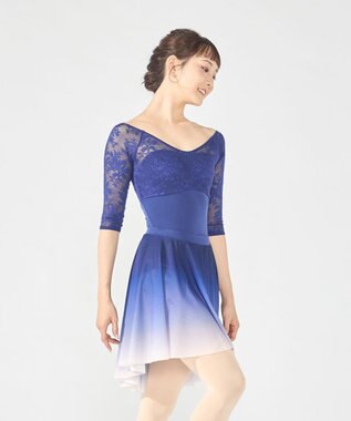 Chacott ６分袖レオタード ネイビー