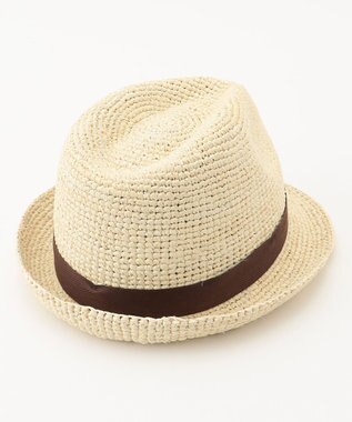 JOSEPH ABBOUD 【サイズ調整可】ラフィアメランジ ハット アイボリー系