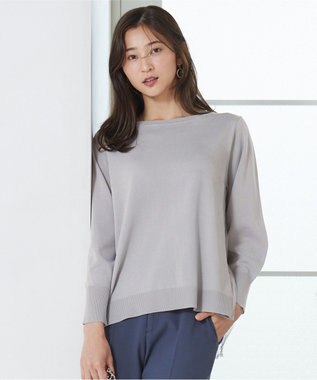 ANY SIS 【WEB・一部店舗限定】バックチュールコンビ ニット ライトグレー