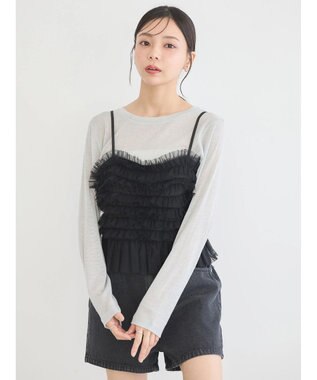 earth music&ecology チュールビスチェ Black