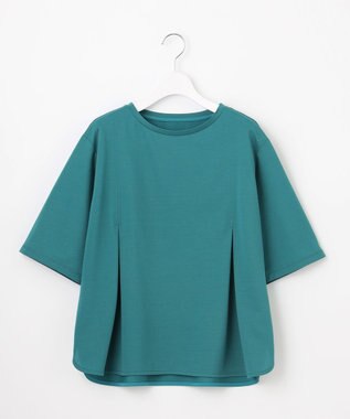 J.PRESS LADIES L タイプライターライクジャージー クルーネック カットソー シーグリーン系