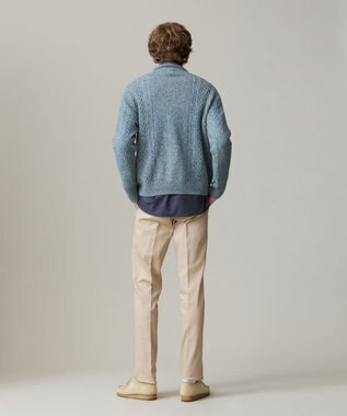 J.PRESS MEN 【KING SIZE】【Cash Lamb’s Wool】ハイネックケーブルカーディガンニット グリーン系