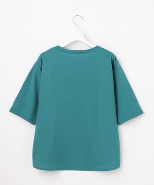 J.PRESS LADIES L タイプライターライクジャージー クルーネック カットソー シーグリーン系