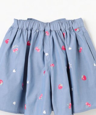 ANY KIDS 総柄刺繍 キュロット ブルー