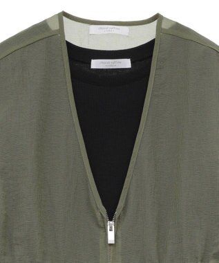 Green Parks ＳＥＴ２点シアーナイロンベスト＋リブワンピース Black