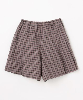 ANY KIDS チェック柄 ショートパンツ ブラウン×チェック