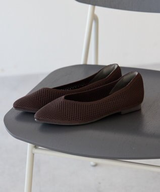 AMERICAN HOLIC 【整履き】メッシュニットフラットパンプス Brown