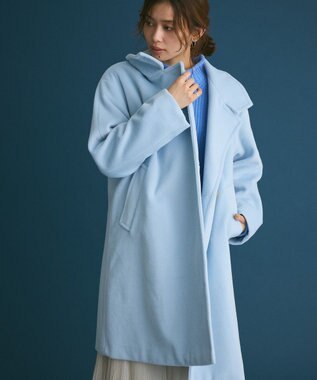 Green Parks スタンドロングコート Sax