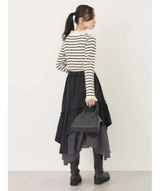 earth music&ecology イレヘムティアードスカート Black