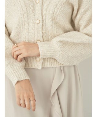 earth music&ecology ラメスラブニットカーディガン Off White