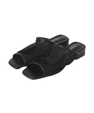 Green Parks ストレッチメッシュミュールサンダル Black