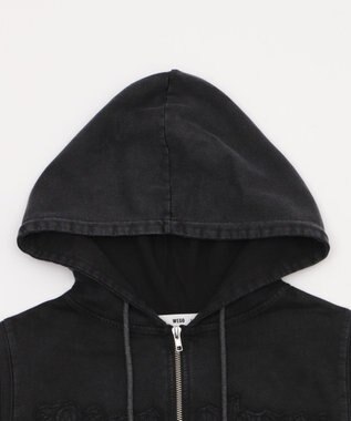 WEGO ヴィンテージウォッシュロゴ半袖パーカー スミクロ