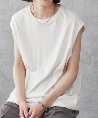 WEGO 【5色3サイズ展開/ユニセックス着用ITEM/洗える/綿100%】スリーブレスコットンT ホワイトその他