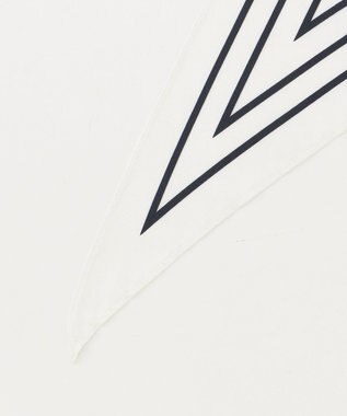 J.PRESS LADIES ストライプ プリント 剣先 スカーフ ホワイト系5