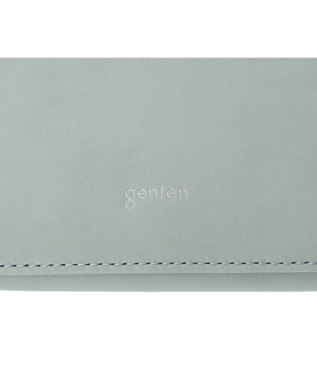 genten ピア 二つ折りBOX財布 ライトブルー