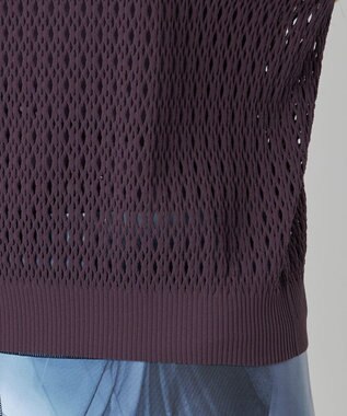 Chacott Chacott BALANCE【ノーソイングニット】メッシュニット半袖プルオーバー ブラックベリー