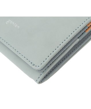 genten ピア 二つ折りBOX財布 ライトブルー