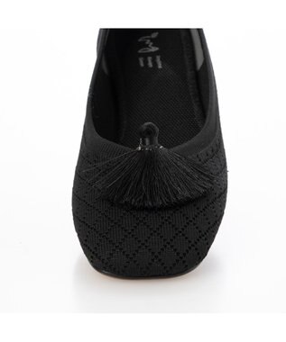 ing <ing>【サステナブル】２WAYスクエアトゥニットパンプス ブラック