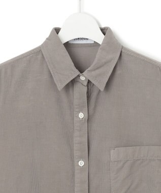 23区 S 【洗える】コットン コーデュロイ ブラウス ライトグレー系