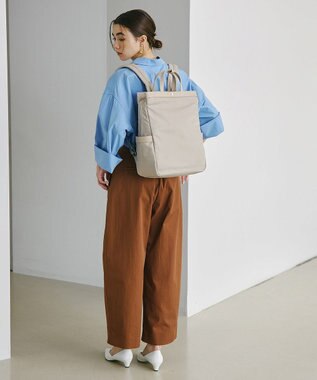 TOPKAPI 【Breath TOPKAPI】防水ナイロン レザーコンビ PC対応 トート リュック バックパック ペールベージュ