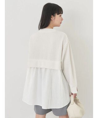 earth music&ecology プリーツヘムドッキングチュニック Ivory