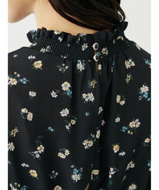 Green Parks ・ＥＬＥＮＣＡＲＥ　ＤＵＥ　フラワーｐｔティアードワンピ Black