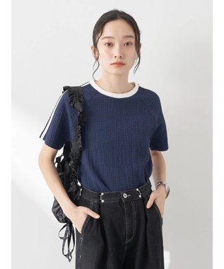 earth music&ecology ラインジャガードプルオーバー Navy