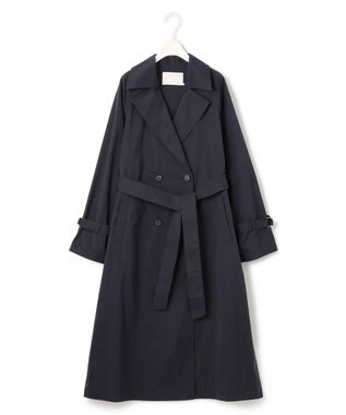ICB 【撥水加工】 メモリーストレッチタフタ トレンチコート ネイビー系