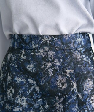 YECCA VECCA ジャガードナロースカート Navy