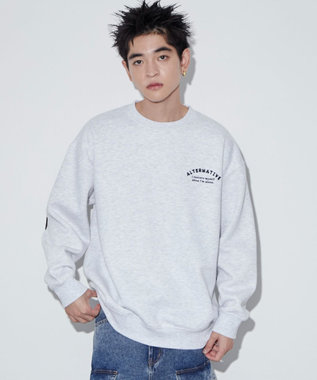 WEGO 【ユニセックス着用ITEM】ストレートラインロゴグラフィックプルオーバー アッシュグレー