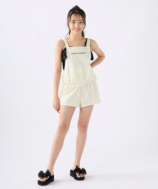 OP／FILA 【repipi armario】サロペット付き水着 3点セット オフホワイト