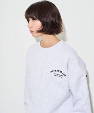 WEGO 【ユニセックス着用ITEM】ストレートラインロゴグラフィックプルオーバー アッシュグレー