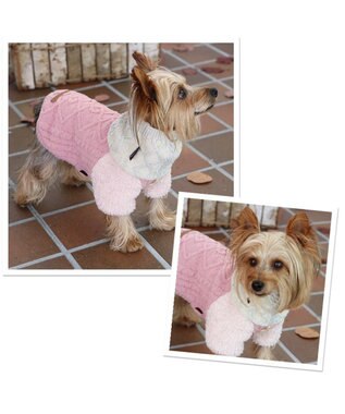 PET PARADISE ペットパラダイス アラン編みニット 《ピンク》  小型犬 ピンク