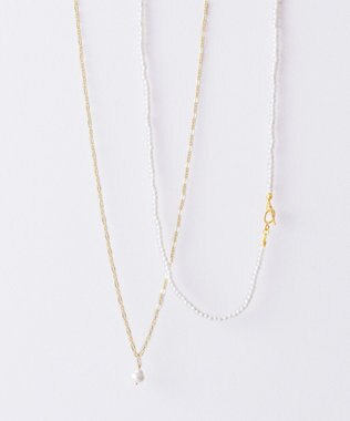 Pisceans ベビーパール&デザインチェーン2setネックレス マットゴールド