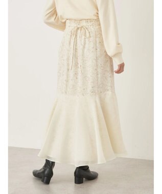 earth music&ecology 切替フラワースカート Ivory