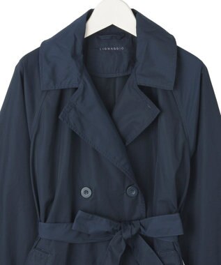 MOONBAT 【撥水】LIGNAGGIO ベルト付トレンチコート ネイビーブルー