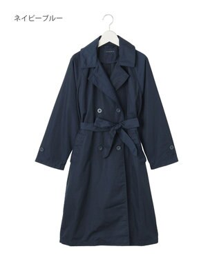 MOONBAT 【撥水】LIGNAGGIO ベルト付トレンチコート ネイビーブルー