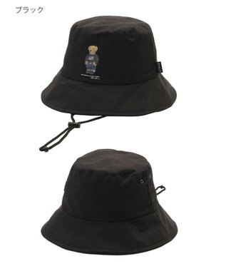MOONBAT 【WEB限定】POLO RALPH LAUREN（ポロ ラルフ ローレン）遮光 レインハット  FLAG BEAR ポロベア ブラック
