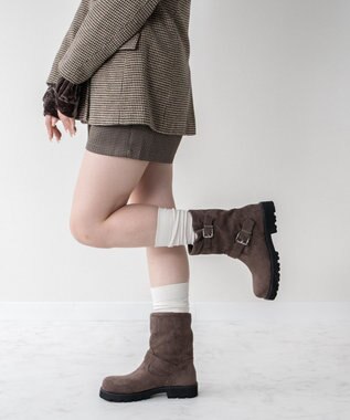 Bridget Birkin 【Bridget Birkin】オブリークトウエンジニアブーツ オークスウェード