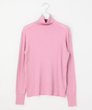 自由区 L 【洗える】カシミヤシルクブレンド タートルネックニット (検索番号:JJ47) ピンク系