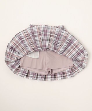 ANY KIDS チェック ガーリー スカパン ローズピンク系