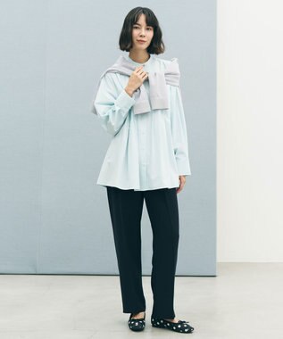 UNFILO シアーフォルムニット キーネックカーディガン グレー